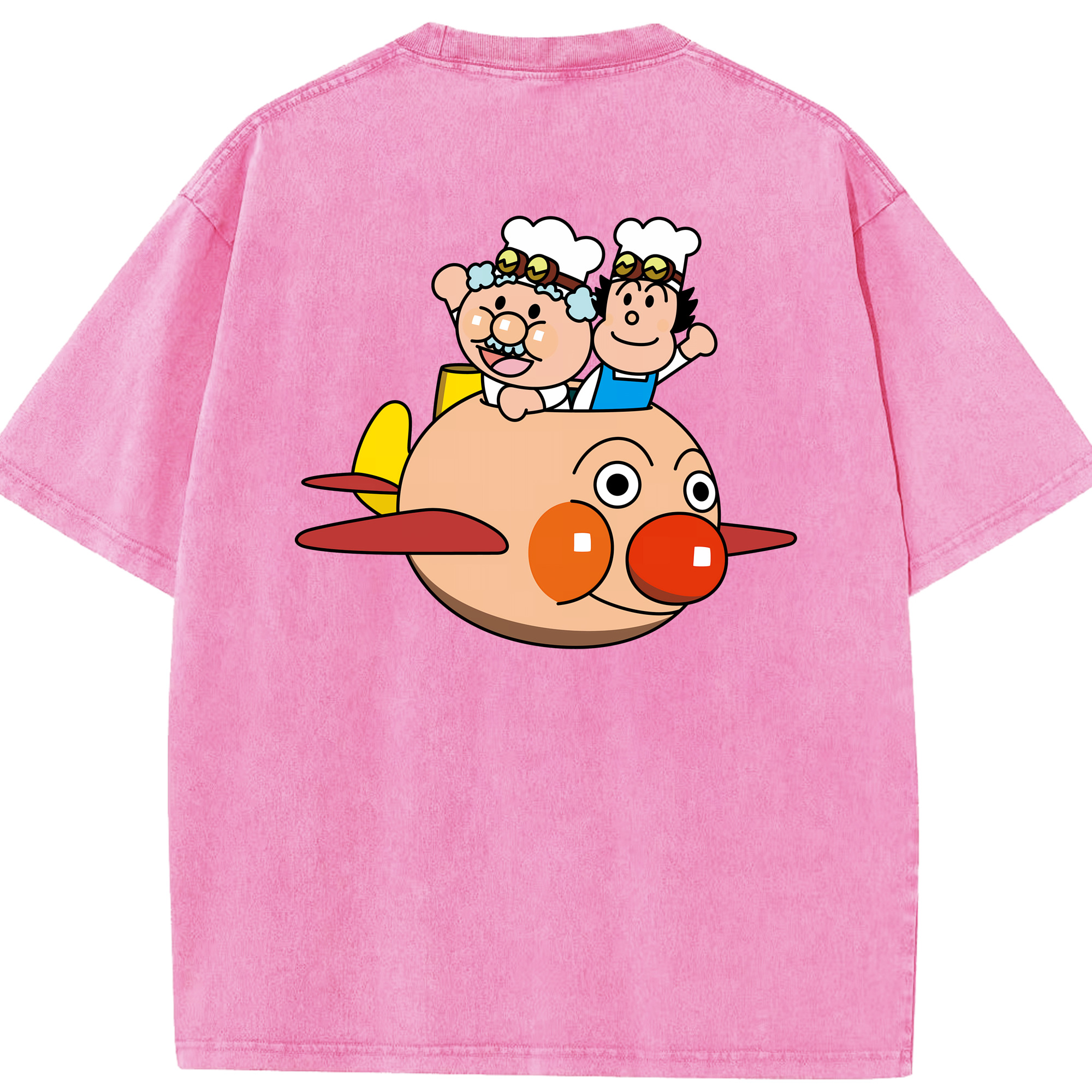 （画像用） アンパンマン Anpanman 綿100% ヴィンテージ風 半袖Tシャツ（背面プリント）